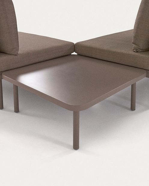 Угловой алюминиевый диван Zaltana с коричневой матовой отделкой 164 см