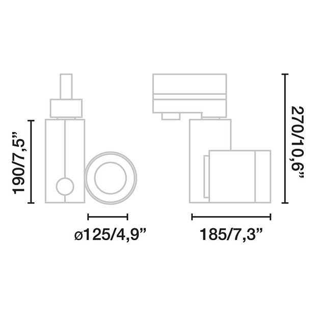 Трековый светильник Cylinder белый LED HE 41,5W 4000K 20є DALI