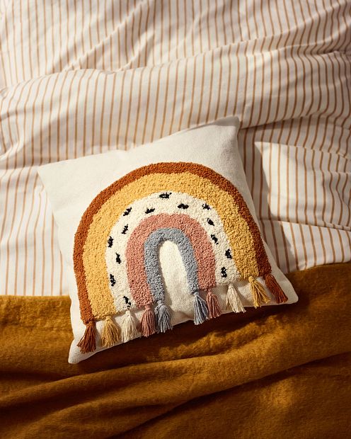 Tadea Чехол на подушку 100 % хлопок с разноцветным радужным рисунком 45 x 45 см