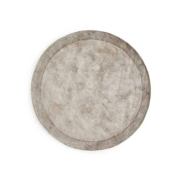 Ковер из Тенселя круглый сотканный вручную Burada диаметр 160 см бежевый