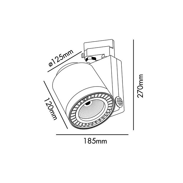 Трековый светильник Cylinder черный LED HE 41,5W 4000K 20є