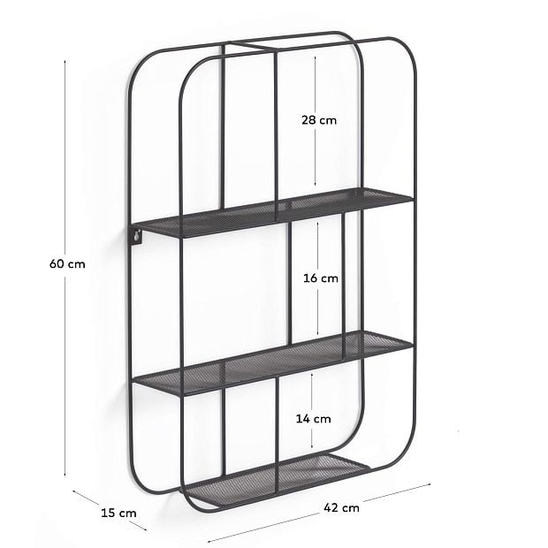Металлические полки Veneranda с черной отделкой 42 x 60 см