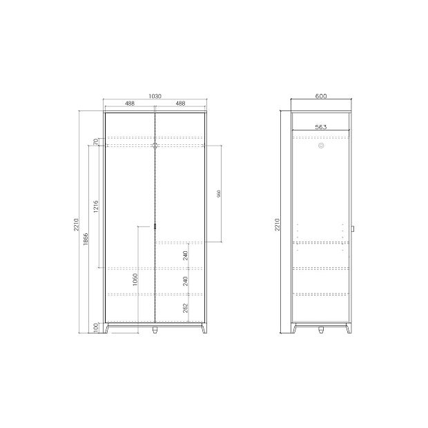 Шкаф Case CS211 Темный дуб, серый шёлк RAL7044