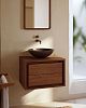 Превью Kenta Мебель для ванной из массива тика с ореховой отделкой, 60 x 45 см