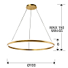 Превью Подвесной светильник Helia 100Ø золотой