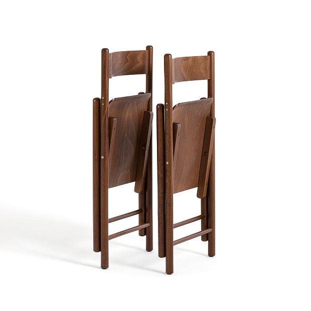Комплект из 2 стульев складных из бука Panni каштановый