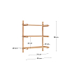Превью Модульный стеллаж Sitra, 3 полки из массива дуба с натуральной отделкой, 90 см