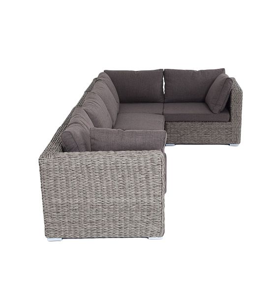 Lungo "Лунго" трансформирующийся диван из искусственного ротанга (гиацинт), цвет серый