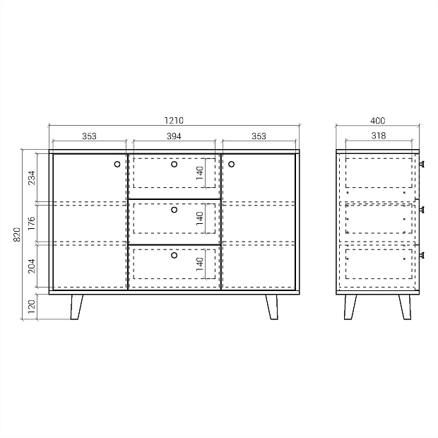 Комод Twin TW039 речной камень RAL 7030