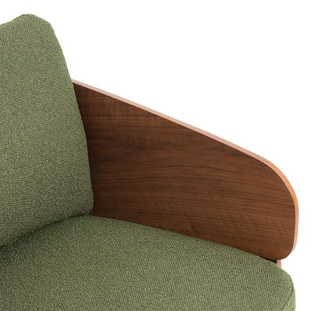 Кресло из орехового дерева ткани букле дизайн Э Галлина Marais зеленый