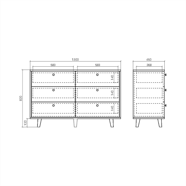 Комод Base BS042 Тёплый песок WCP 083, ЛДСП Дуб Корбридж