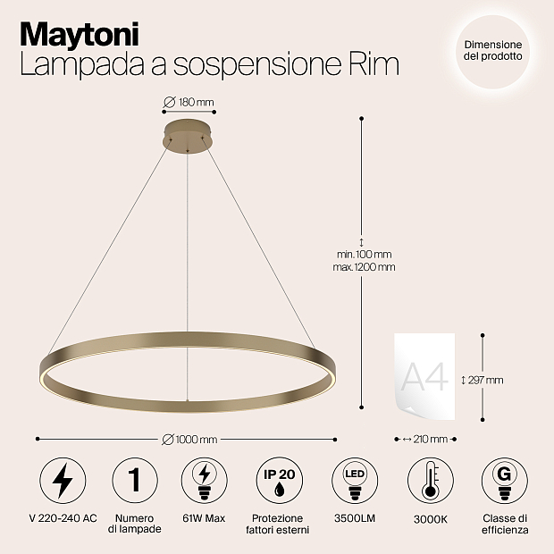 Подвесной светильник Maytoni MOD058PL-L54BS3K