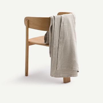 Толстый льнянй плед Boreo 140 x 190 см бежевый