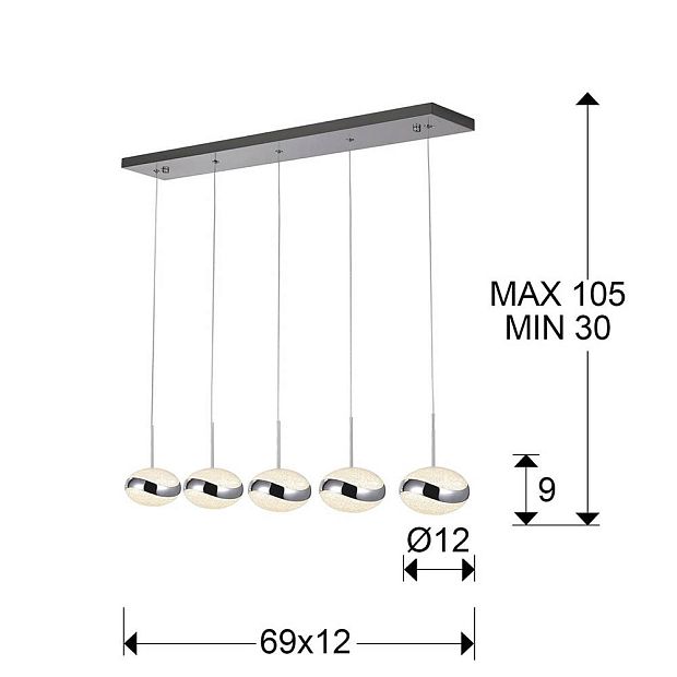 Подвесной светильник Lipse LED 5L хром