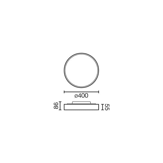 Потолочный светильник DOMIO Ш400 36W черный PRISM 4000K CRI80 CASAMBI