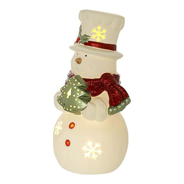 Декор новогодний с подсветкой classy snowman из коллекции new year essential, 20 см