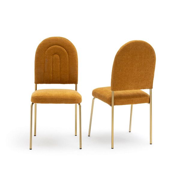 Комплект из 2 стульев из велюра Rainbow желтый