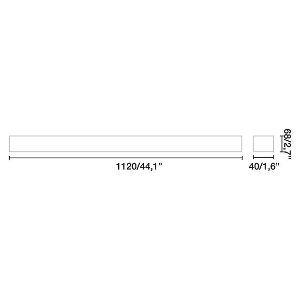 Потолочный светильник Via PRISMATICO серый 112CM 52W 3000K