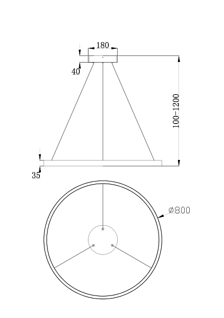 Подвесной светодиодный светильник Maytoni Rim MOD058PL-L42W4K