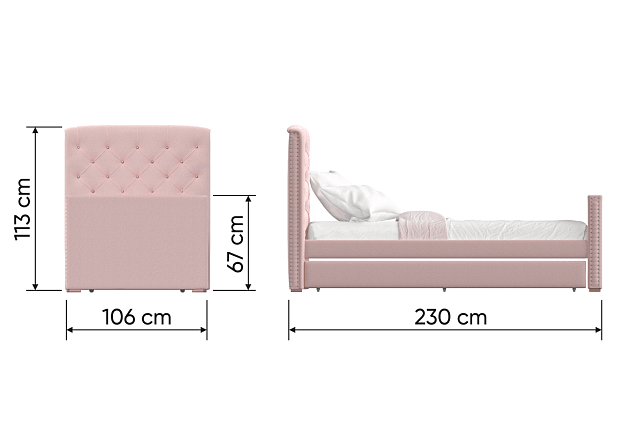 Кровать подростковая Elit soft (бежевый)