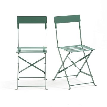Комплект из 2 складных стульев из металла Ozevan единый размер зеленый