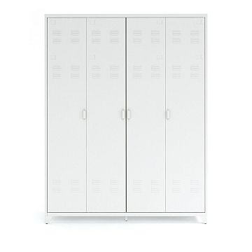 Шкаф 4-х дверный металлический Hiba белый