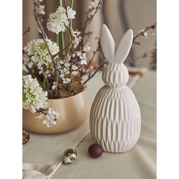 Декор из фарфора бежевого цвета trendy bunny из коллекции essential, 9,2х9,2x22,6 см