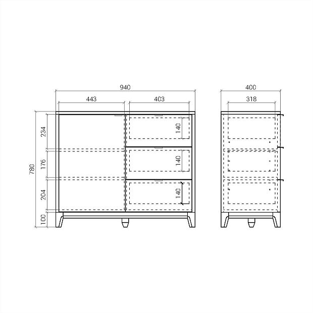 Комод Case CS029 марсала RAL 3005