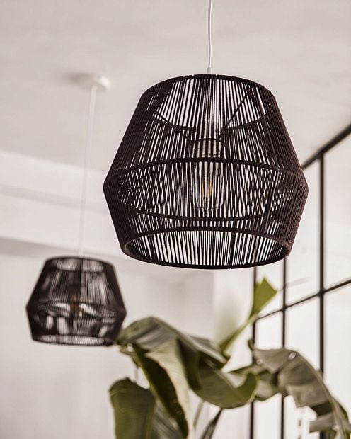 CANTIA Cantia cotton ceiling light shade with black finish Ш