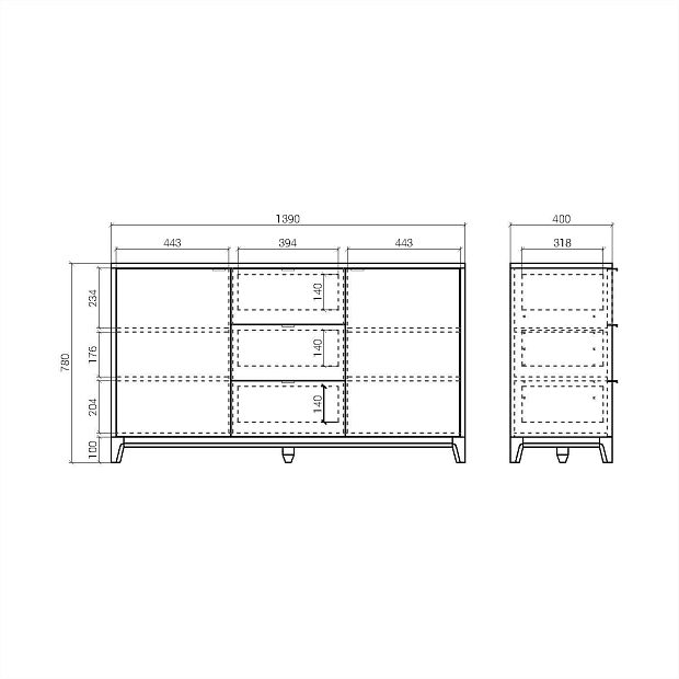 Комод Case CS048 крем-брюле WSP 071