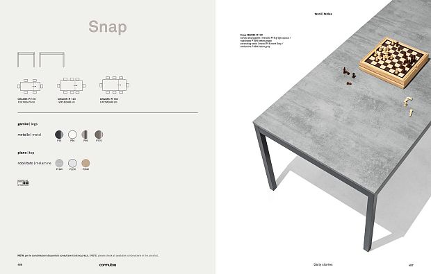 Обеденный стол Snap W раздвижной металл/ламинат 110 см
