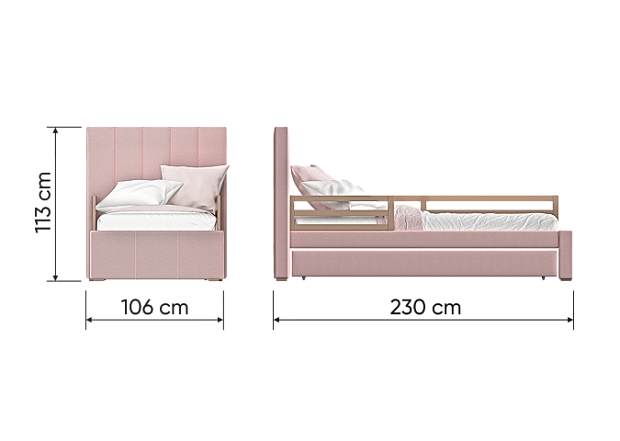 Кровать подростковая Cosy спальное место 90*200 см (бирюзовый)