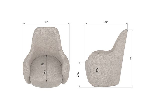 Кресло Ellipse E7.8 (молочный, рогожка)