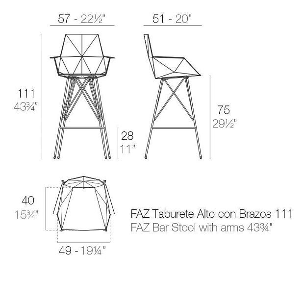 Барный стул с подлокотниками Faz