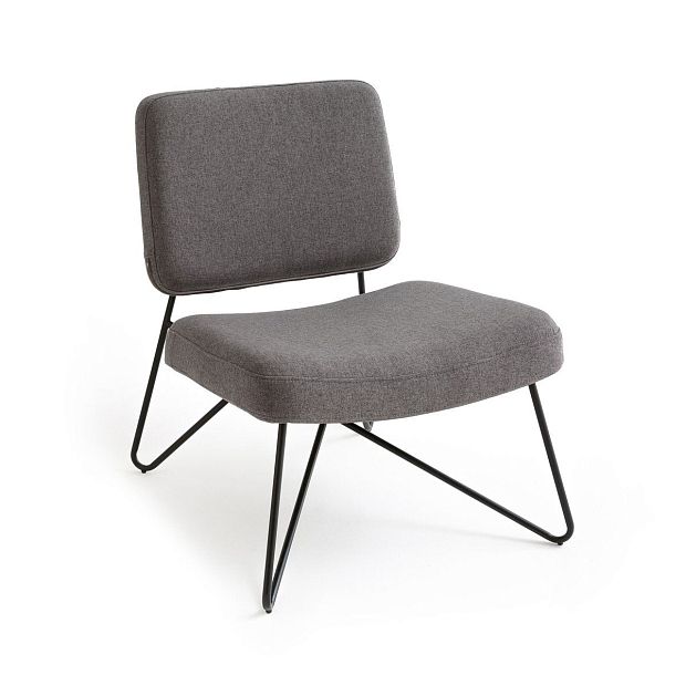Кресло мягкое в винтажном стиле WATFORD серый