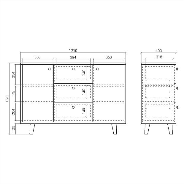 Комод Twin TW039 марсала RAL 3005