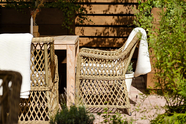 Latte "Латте" плетеное кресло из искусственного ротанга, цвет соломенный