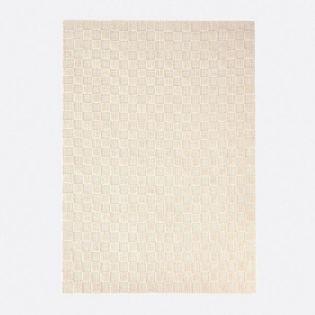 Однотонный ковер в шахматную клетку Bilmo 160 x 230 см бежевый