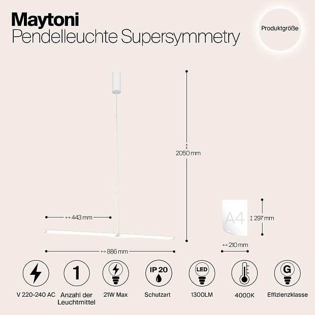 Подвесной светильник Supersymmetry P096PL-L11WK1