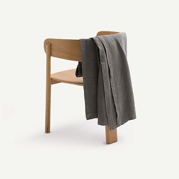 Толстый льнянй плед Boreo 140 x 190 см серый