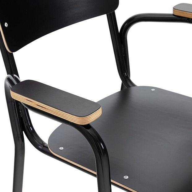 Кресло в школьном стиле Hiba черный