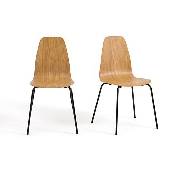 Комплект из 2 стульев в винтажном стиле Biface каштановый