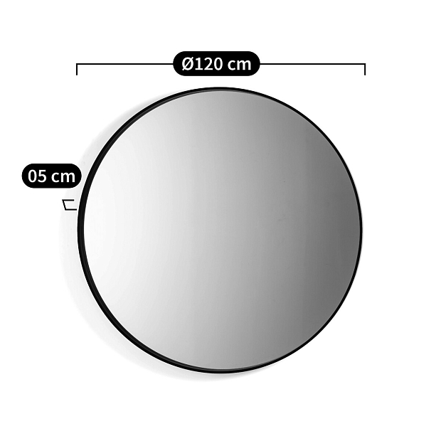Зеркало круглое 120 см Alaria черный