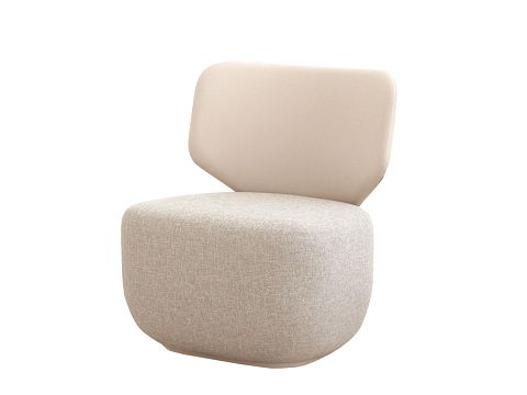 Кресло Ellipse E5.2 (молочный, экокожа, рогожка)