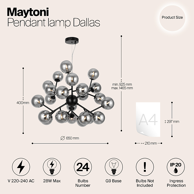 Подвесной светильник Maytoni MOD545PL-24B