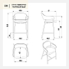 Превью Стул Ливорно полубарный темно-серая ткань ножки черные металл
