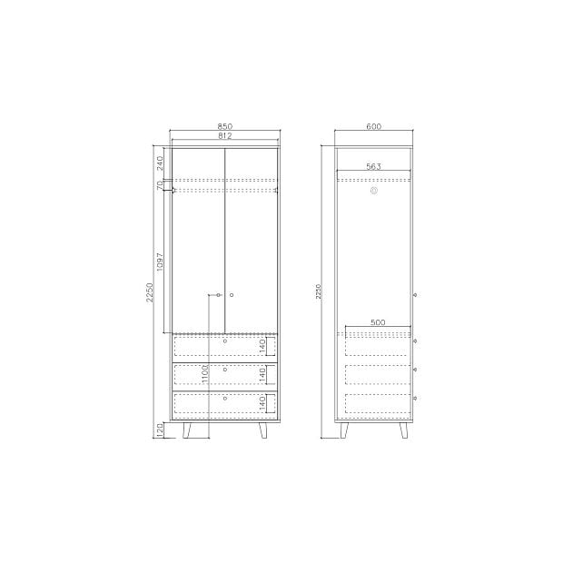 Шкаф Twin TW208 Темный дуб, темный кобальт RAL 5011