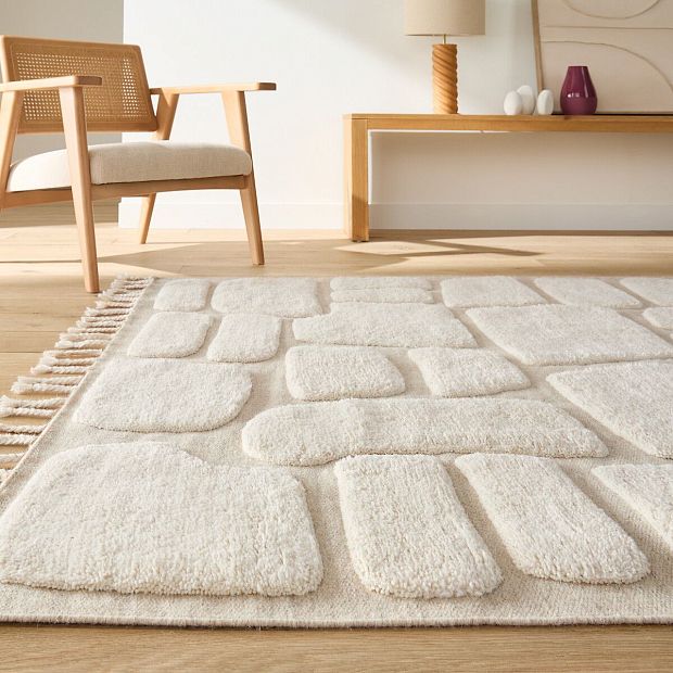 Ковер из шерсти Zalya 160 x 230 см бежевый