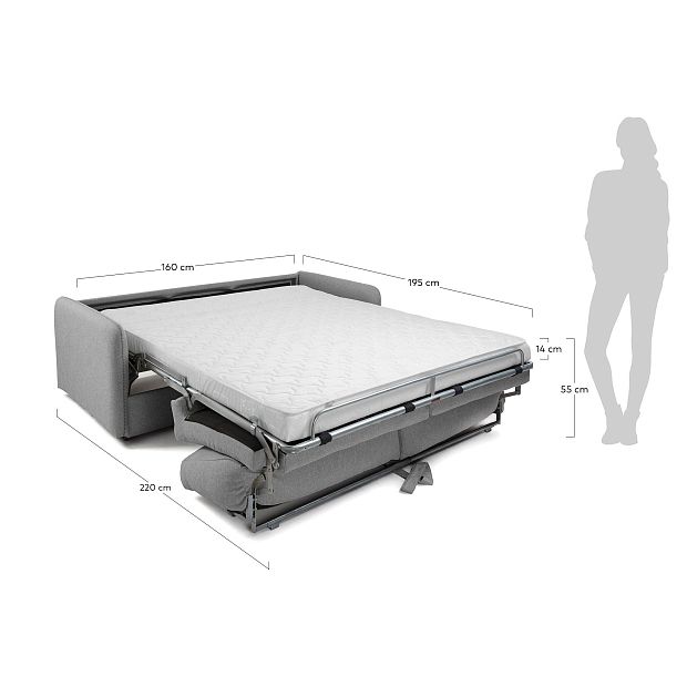 Диван-кровать Komoon 160 полиуретановый светло-серый