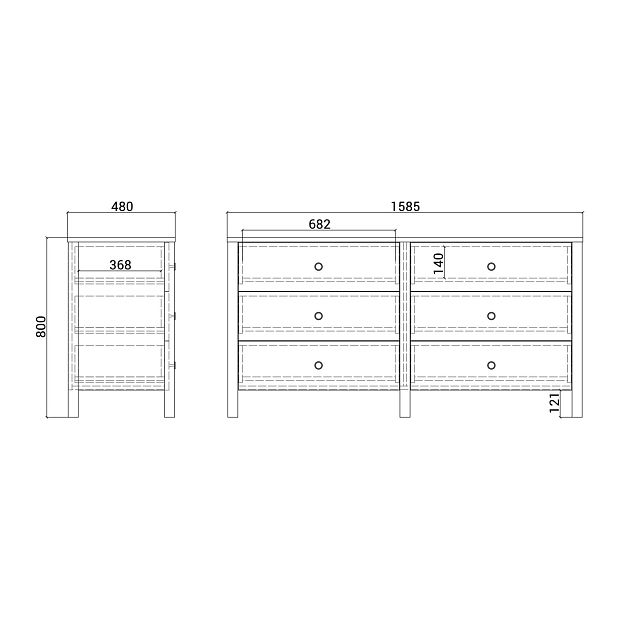 Комод Bergen BG005 Темный дуб